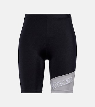 Logo embroidered biker shorts | Versace