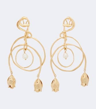 Pendientes largos florales adornados | Chloé