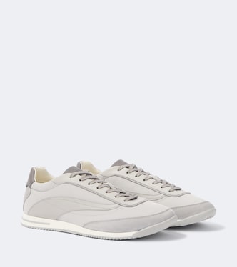 Leather-trimmed sneakers | Brunello Cucinelli