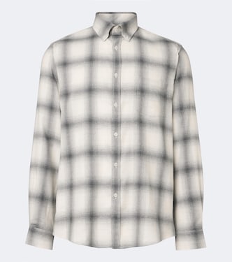 Checked cotton flannel shirt | Sunspel