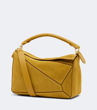 Featherlight Puzzle Small suede top-handle bag | Loewe