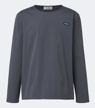 T-Shirt aus einem Baumwollgemisch | Miu Miu