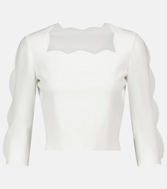 Scalloped stretch-knit sweater | Alaïa
