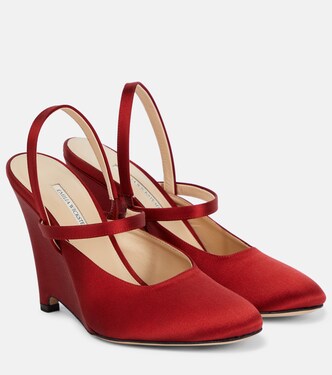 Aster satin wedge pumps | Emilia Wickstead
