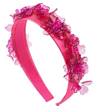 Floral embellished satin headband | Monnalisa