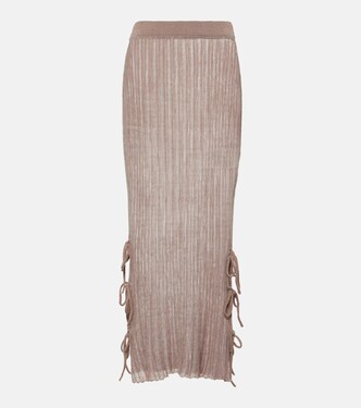 Ribbed-knit semi-sheer midi skirt | Acne Studios