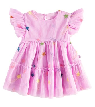 Baby embroidered tiered tulle dress | Stella McCartney Kids
