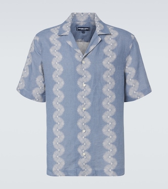 Roberto printed linen bowling shirt | Frescobol Carioca