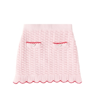 Embellished scalloped cotton-blend skirt | Self-Portrait Kids