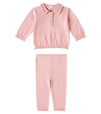 Baby Eliette cotton shirt and pants set | Bonpoint