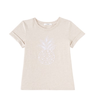 Embroidered cotton jersey T-shirt | Chloé Kids