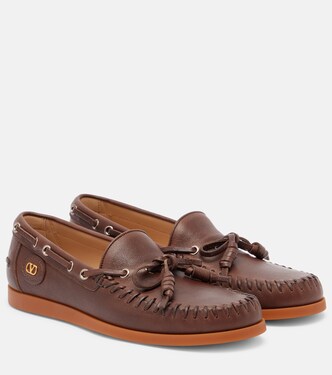 Palm Avenue leather boat shoes | Valentino Garavani