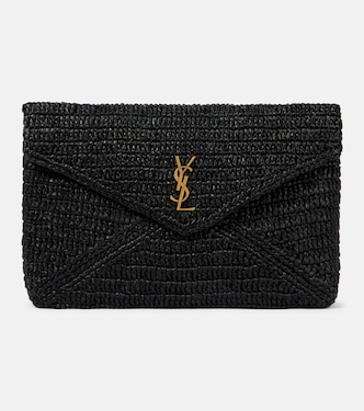 Cassandre Large raffia pouch | Saint Laurent
