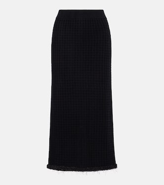 Distressed wool and cashmere pencil skirt | Jardin des Orangers