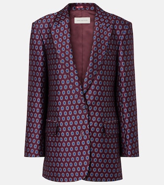 Blazer imprimé en laine, coton et lin | Dries Van Noten