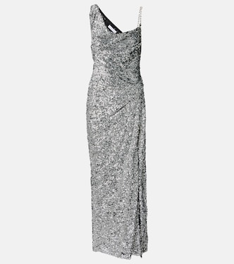One-shoulder sequined gown | Area