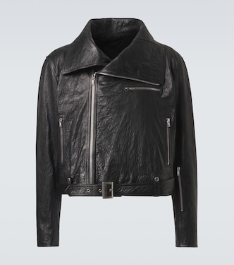 Dracubiker belted leather jacket | Rick Owens