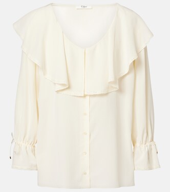 Blusa in georgette di seta con volant | Chloé