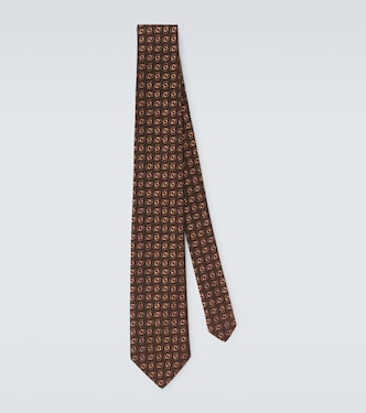 Silk jacquard tie | Charvet