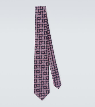 Silk jacquard tie | Charvet