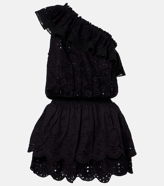 فستان قصير من القطن بتطريز إنجليزي بكتف واحد Bree | Melissa Odabash