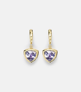 Hidden Gems 18kt gold (750/1000) hoop earrings with tanzanite | Octavia Elizabeth