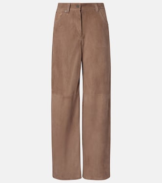 Suede wide-leg pants | Brunello Cucinelli