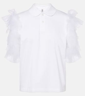 Polohemd aus Baumwolle mit Tüllbesatz | Noir Kei Ninomiya