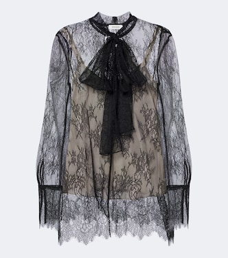 Bow-detail floral lace blouse | Erdem