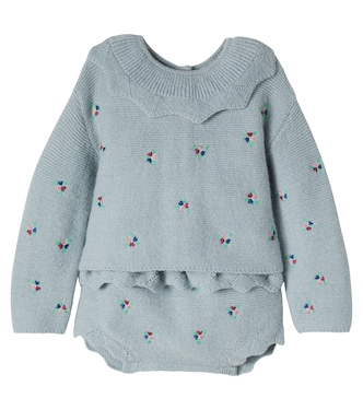 Baby Lana embroidered cardigan and skirt set | C'era Una Volta