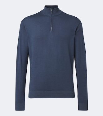 Wool half-zip sweater | Sunspel