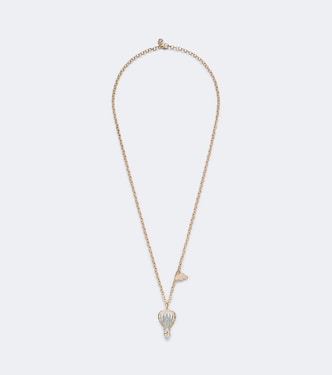 Halskette Hot Air Balloon and Cloud aus 14kt Gelbgold mit Diamanten und Aquamarin | Sydney Evan