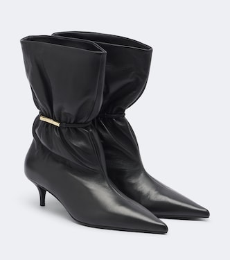 Botines de piel fruncidos | Balmain