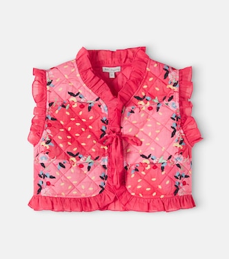Beatrice floral quilted cotton vest | Bebe Organic