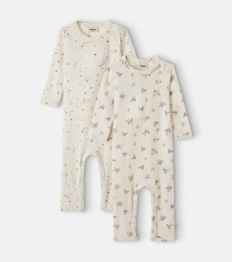 Baby Haven set of 2 printed wool onesies | Wheat