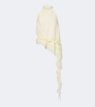 Ruffled chiffon halterneck top | Jacques Wei