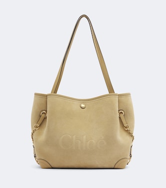 Chloé Clover皮革边饰绒面革托特包 | Chloé