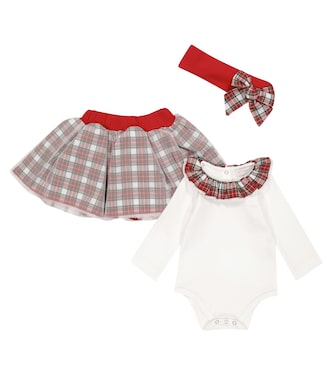 Baby bodysuit, skirt and headband set | Monnalisa