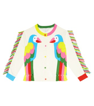 Fringe-trimmed cotton cardigan | Stella McCartney Kids
