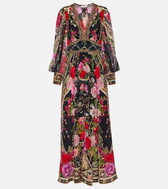 Bedrucktes Maxikleid aus Seide | Camilla