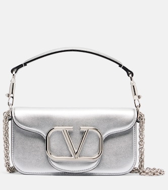 Locò Small metallic leather shoulder bag | Valentino Garavani