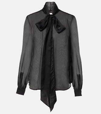 Bow-detail silk blouse | Saint Laurent
