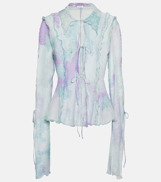 Printed cotton and silk chiffon top | Acne Studios