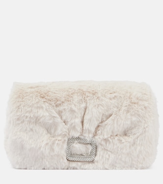 Viv Choc embellished faux shearling wallet | Roger Vivier