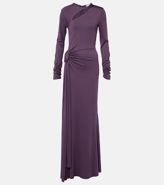 Cutout draped jersey maxi dress | Victoria Beckham