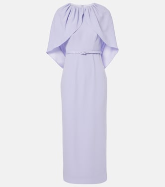 Caped crêpe satin cocktail dress | Roland Mouret