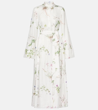Floral printed silk midi dress | Erdem