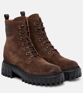 H700 suede combat boots | Hogan