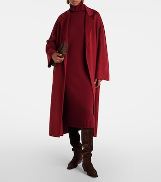 red cashmere sweater dress Carolina Herrera