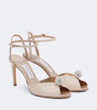 Sacora 85 glitter peep-toe sandals  | Jimmy Choo